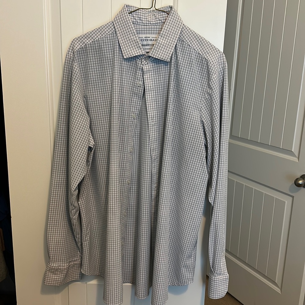 Mizzen + Main Leeward standard fit windowpane shirt